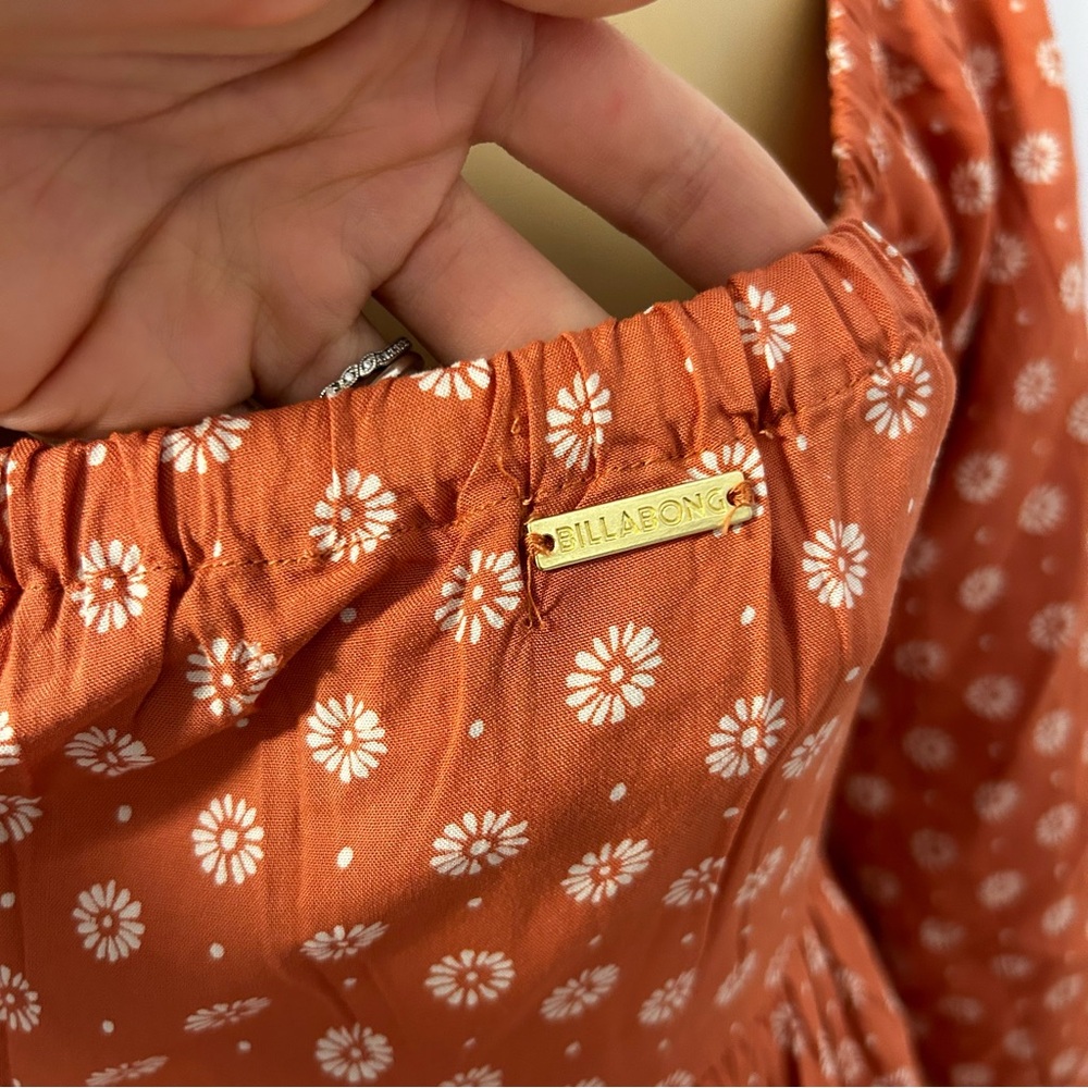 Billabong Orange Floral Mini Dress - Picture 5 of 6